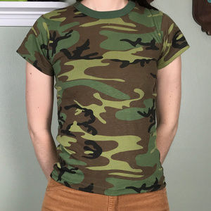 Army Camouflage Baby Tee Top Youth Medium